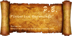 Pinterics Bereniké névjegykártya